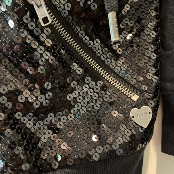 juicy couture black sequined hoodie - Picture 4 of 9
